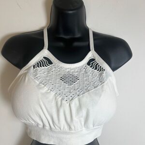 Zyia Active Seamless Cutout Racerback Sports Bra L/XL White